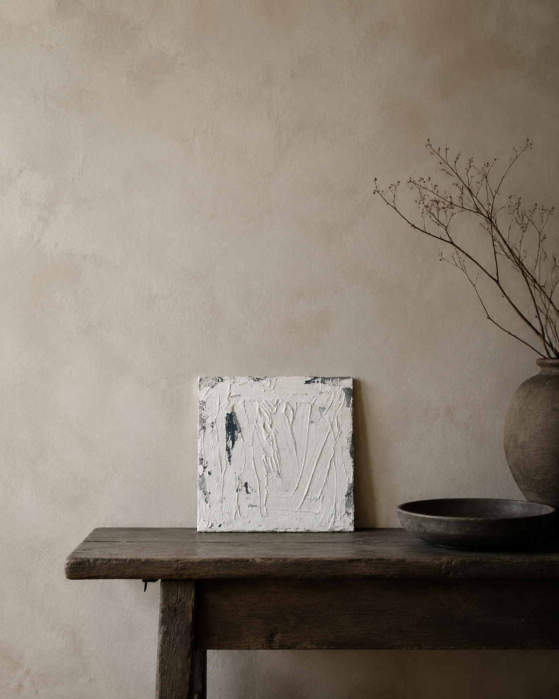 White & Grey Impasto Painting