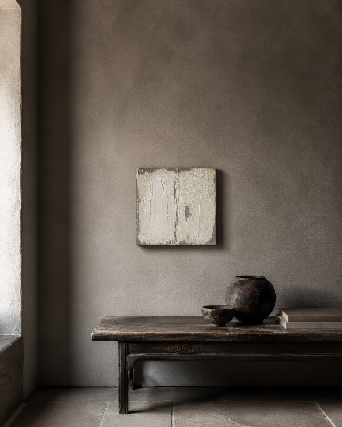 White & Grey Textural Painting
