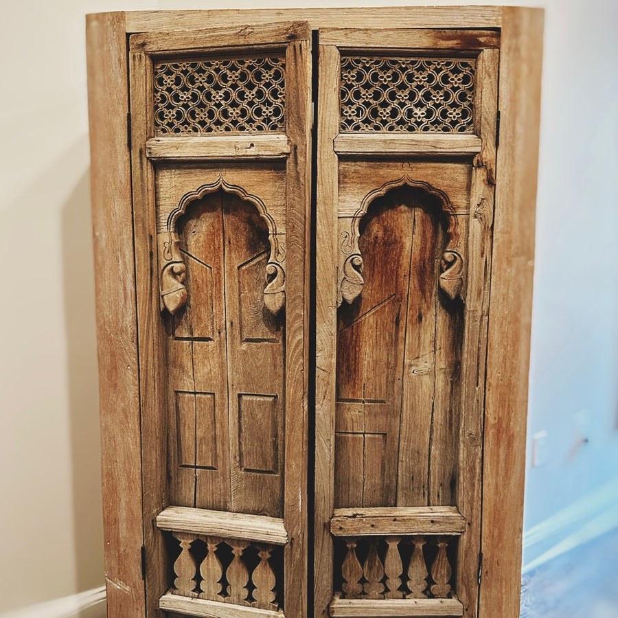 Handmade Carved Teak Wood Cabinet