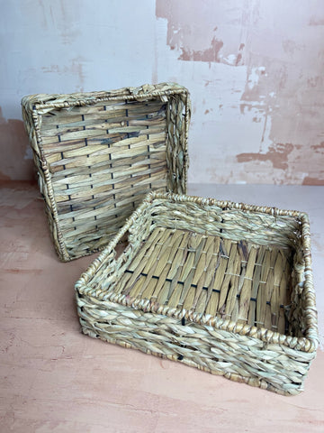 Natural Hand Woven Basket Tray