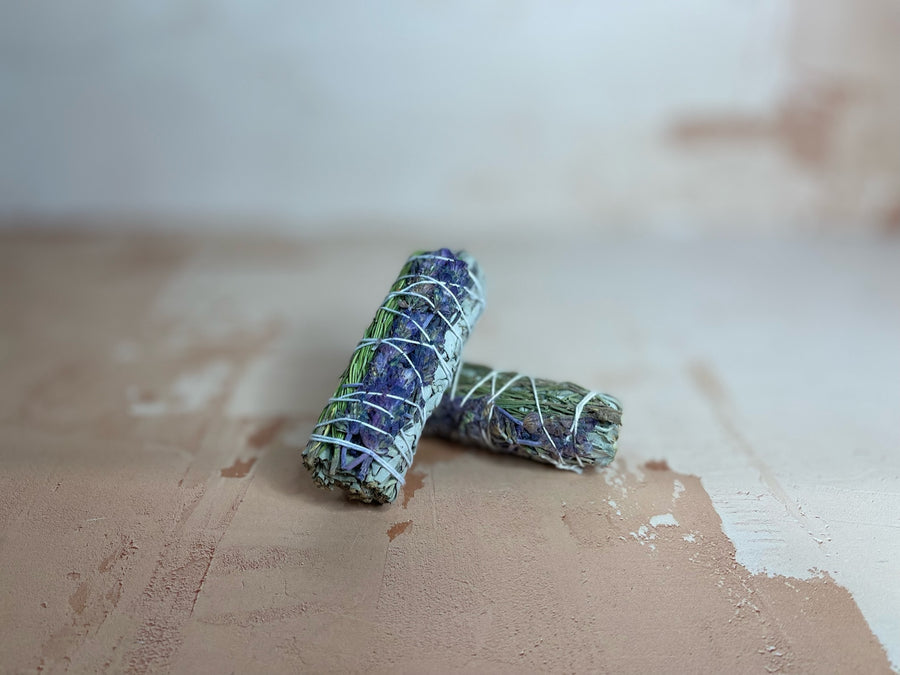White Sage Smudge Stick with Lavender & Rosemary